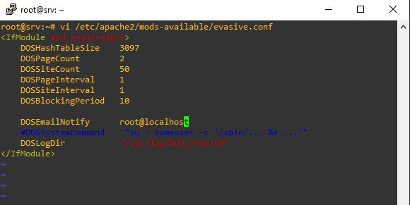 Cài đặt Apache2 trên Ubuntu 22.04: Configure mod_evasive
